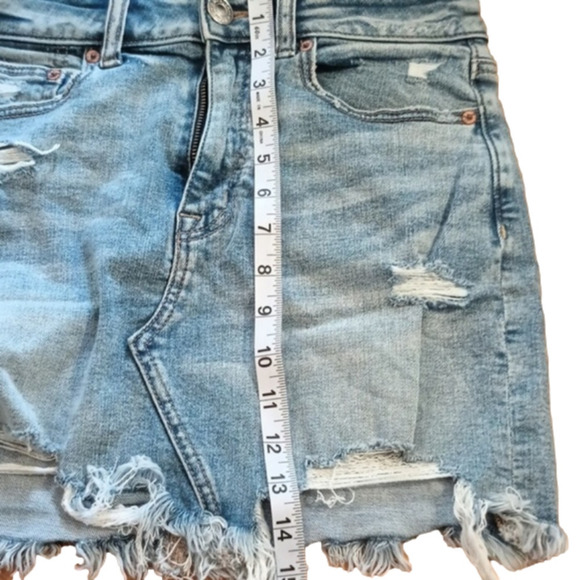 AMERICAN Eagle distressed denim skirt. Supercute for school.Size 6.Spring! - Picture 6 of 10